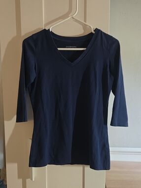 Simons navy Pima cotton v-neck
